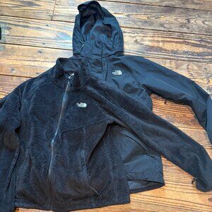 North Face 3-in-1 Triclimate Jacket Womens Medium Black DryVent Hooded Fleece